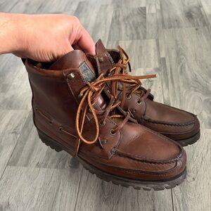 Polo Country Ralph Lauren Moc Toe Brown Leather Boots Sz 9B